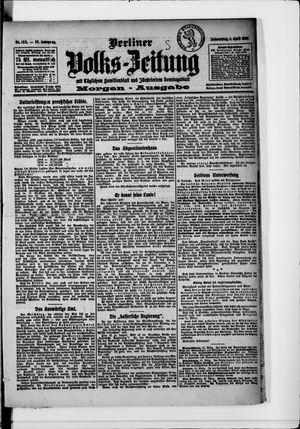 Berliner Volkszeitung vom 01.04.1909
