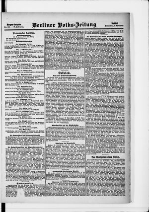 Berliner Volkszeitung vom 01.04.1909