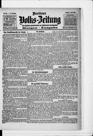 Berliner Volkszeitung vom 02.04.1909