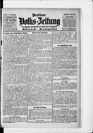 Berliner Volkszeitung vom 03.04.1909