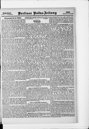 Berliner Volkszeitung vom 06.04.1909
