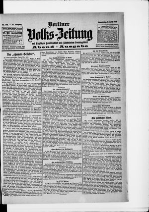 Berliner Volkszeitung vom 08.04.1909