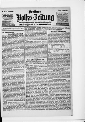 Berliner Volkszeitung vom 11.04.1909