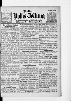 Berliner Volkszeitung on Apr 14, 1909