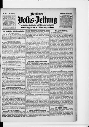 Berliner Volkszeitung on Apr 15, 1909