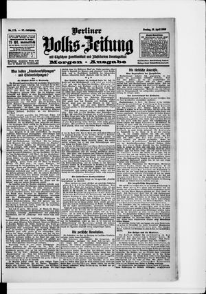 Berliner Volkszeitung vom 16.04.1909