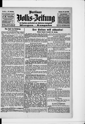 Berliner Volkszeitung vom 20.04.1909