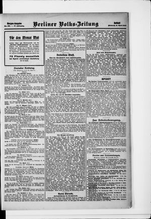 Berliner Volkszeitung on Apr 21, 1909