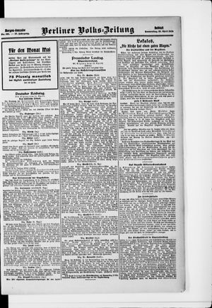 Berliner Volkszeitung vom 22.04.1909