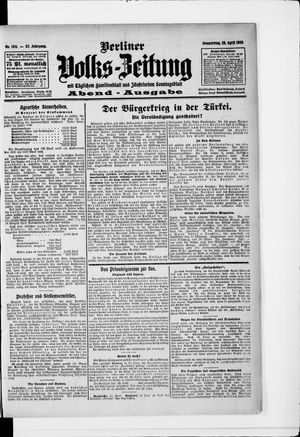 Berliner Volkszeitung vom 22.04.1909