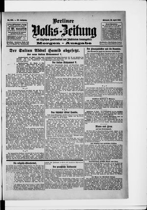 Berliner Volkszeitung vom 28.04.1909