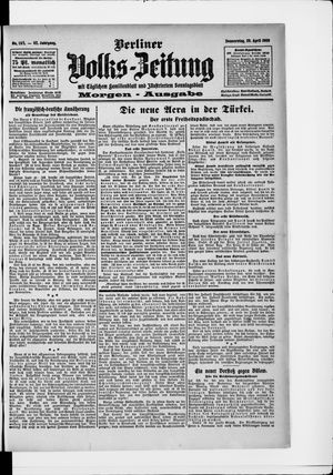 Berliner Volkszeitung on Apr 29, 1909