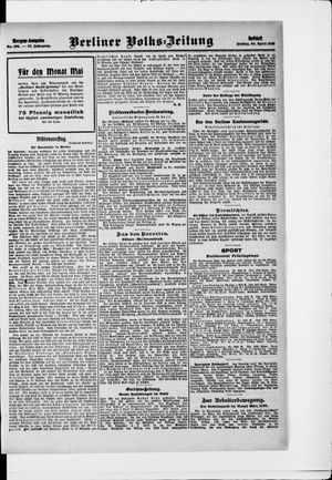 Berliner Volkszeitung vom 30.04.1909