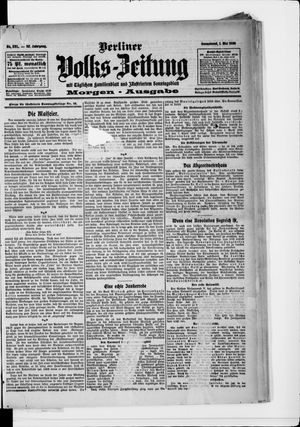 Berliner Volkszeitung vom 01.05.1909
