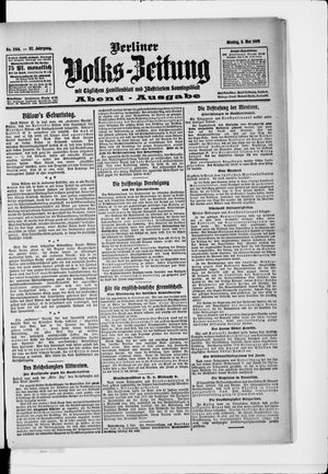 Berliner Volkszeitung vom 03.05.1909