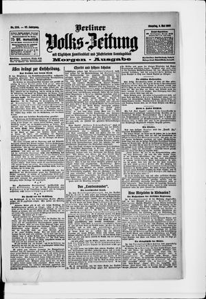 Berliner Volkszeitung vom 04.05.1909