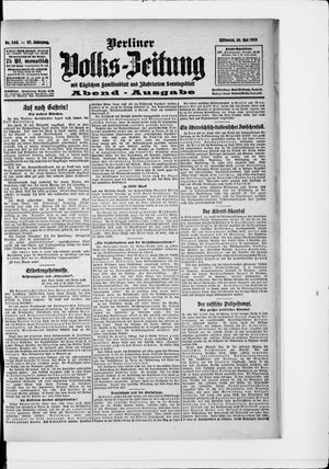 Berliner Volkszeitung vom 26.05.1909