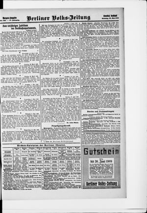 Berliner Volkszeitung vom 30.05.1909