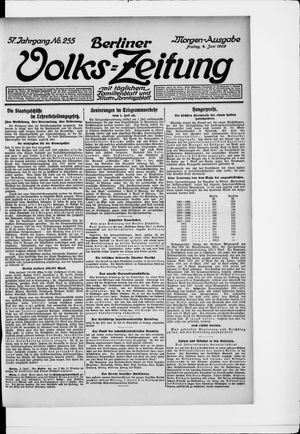 Berliner Volkszeitung vom 04.06.1909