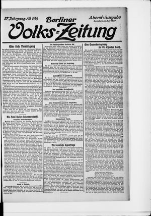 Berliner Volkszeitung vom 05.06.1909