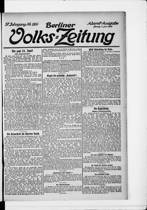Berliner Volkszeitung vom 07.06.1909