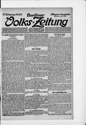 Berliner Volkszeitung vom 09.06.1909