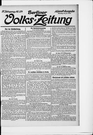 Berliner Volkszeitung vom 15.06.1909