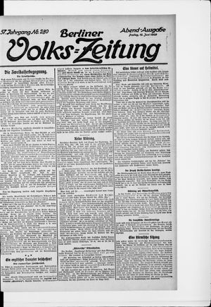 Berliner Volkszeitung vom 18.06.1909