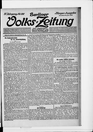 Berliner Volkszeitung vom 19.06.1909