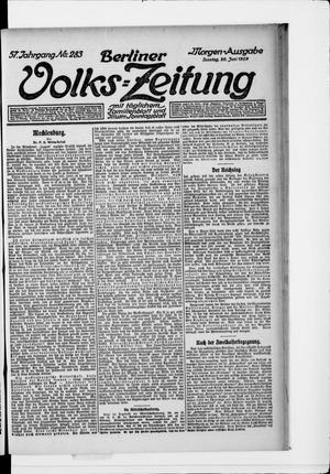 Berliner Volkszeitung vom 20.06.1909