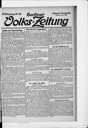 Berliner Volkszeitung vom 21.06.1909