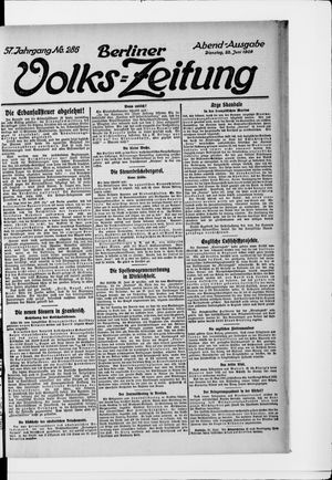 Berliner Volkszeitung vom 22.06.1909