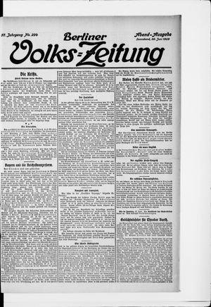 Berliner Volkszeitung vom 26.06.1909