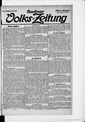 Berliner Volkszeitung vom 28.06.1909