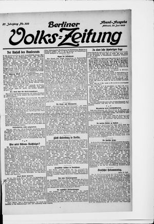 Berliner Volkszeitung vom 30.06.1909