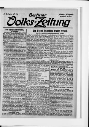 Berliner Volkszeitung vom 07.07.1909
