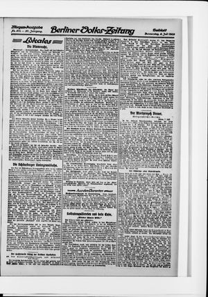 Berliner Volkszeitung vom 08.07.1909