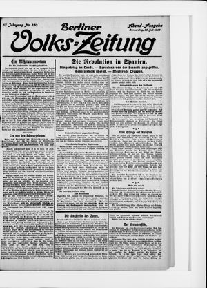 Berliner Volkszeitung vom 29.07.1909