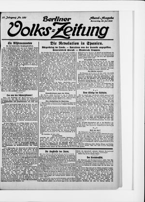 Berliner Volkszeitung vom 29.07.1909