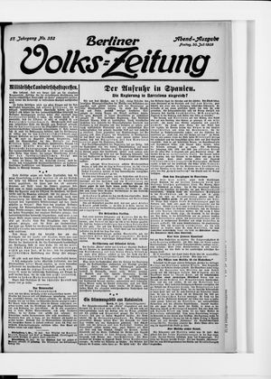 Berliner Volkszeitung vom 30.07.1909