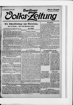 Berliner Volkszeitung vom 31.07.1909