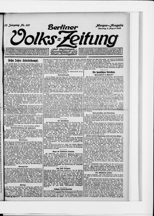 Berliner Volkszeitung vom 03.08.1909