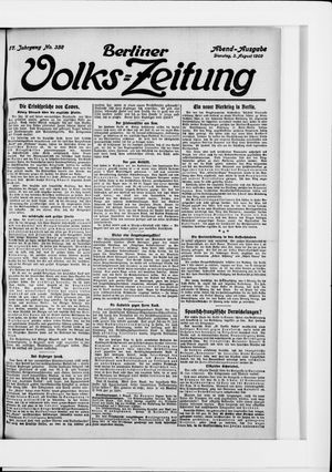 Berliner Volkszeitung vom 03.08.1909