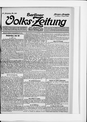 Berliner Volkszeitung on Aug 7, 1909