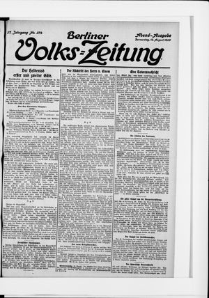 Berliner Volkszeitung vom 12.08.1909