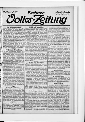 Berliner Volkszeitung on Aug 13, 1909