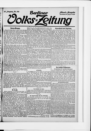 Berliner Volkszeitung vom 14.08.1909