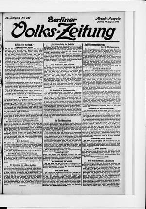 Berliner Volkszeitung vom 16.08.1909