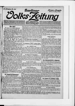 Berliner Volkszeitung vom 18.08.1909