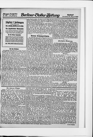 Berliner Volkszeitung vom 21.08.1909